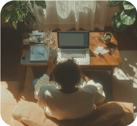 Person looking at a laptop